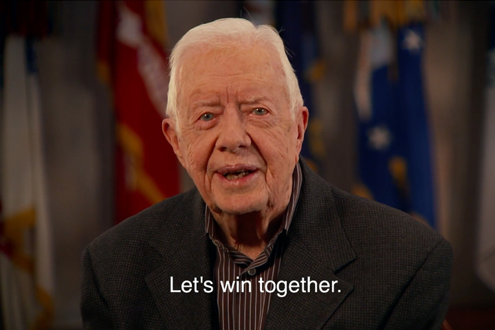 President Jimmy Carter in an image from his video PSA