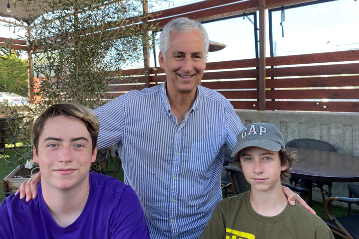 long-term pancreatic cancer survivor Chris Joseph and his sons