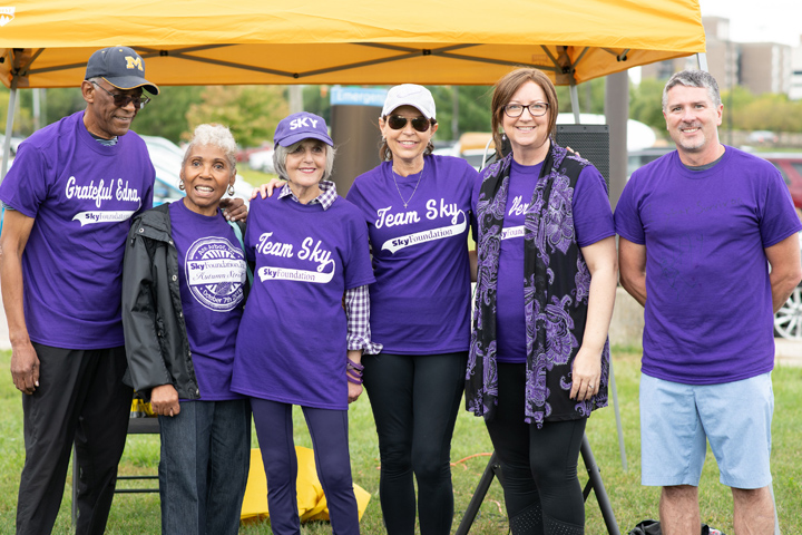 pancreatic cancer survivor Sheila Sky Kasselman and Sky Foundation members