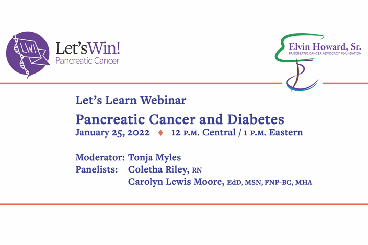 Graphic for Let's Learn Webinar Pancreatic Cancer and Diabetes