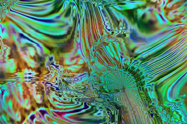 abstract image with greens and other colors