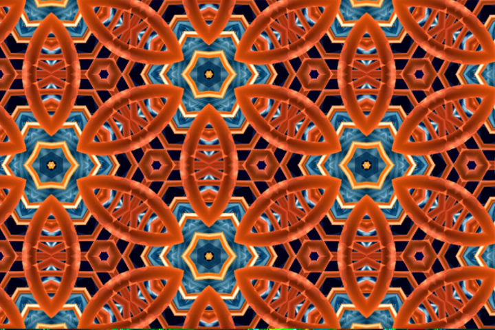 orange and blue kaleidoscopic pattern
