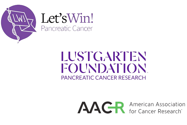 Let's Win, Lustgarten Foundation, and AACR logos