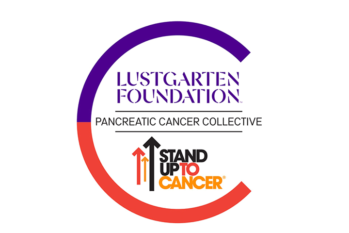 Pancreatic Cancer Collective and Lustgarten logo and the Stand Up To Cancer logos
