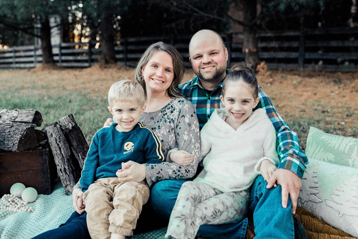 Long-term survivor Jenna Thiel and her family