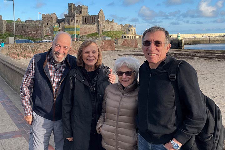 Long-term survivor Judd Levy, his wife, and friends