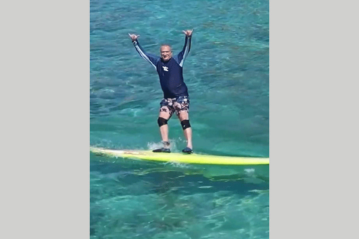 Jerry Chezick surfing