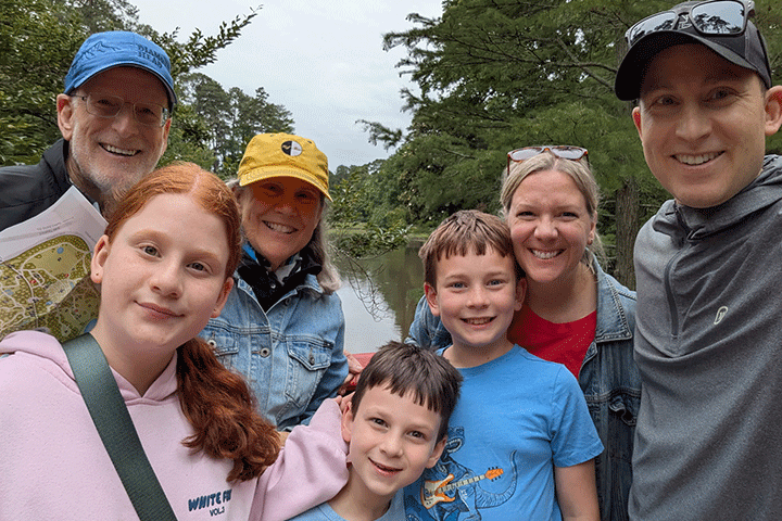 Long-term survivor Ken Brown and family